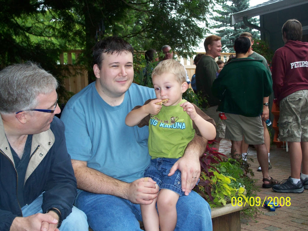 James & Adam with David's head to the left